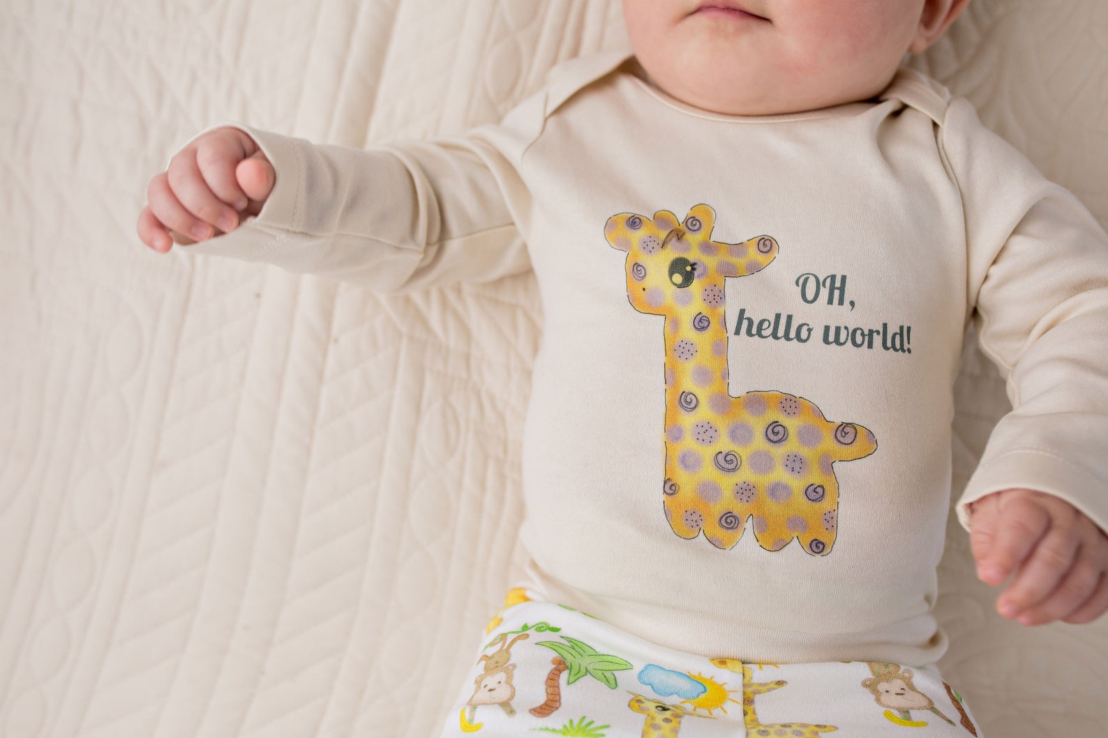 Organic Baby Clothes Giraffe Safari Baby Outfit Organic Baby Etsy