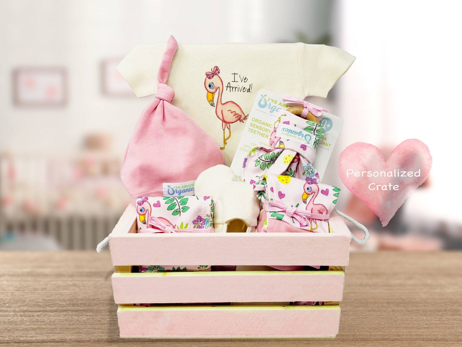 Baby Girl Gift Basket Personalized Baby Gift Organic Baby Etsy