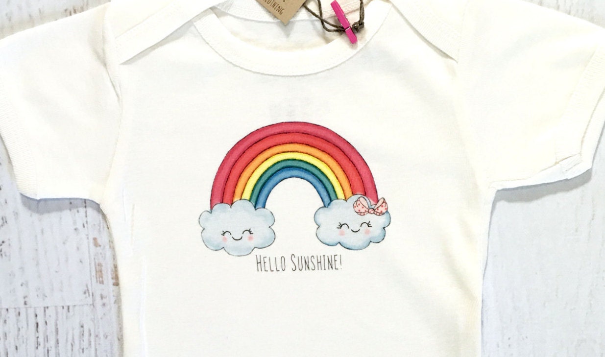 Rainbow Baby Girl Clothes Organic Cotton Bodysuit White | Etsy