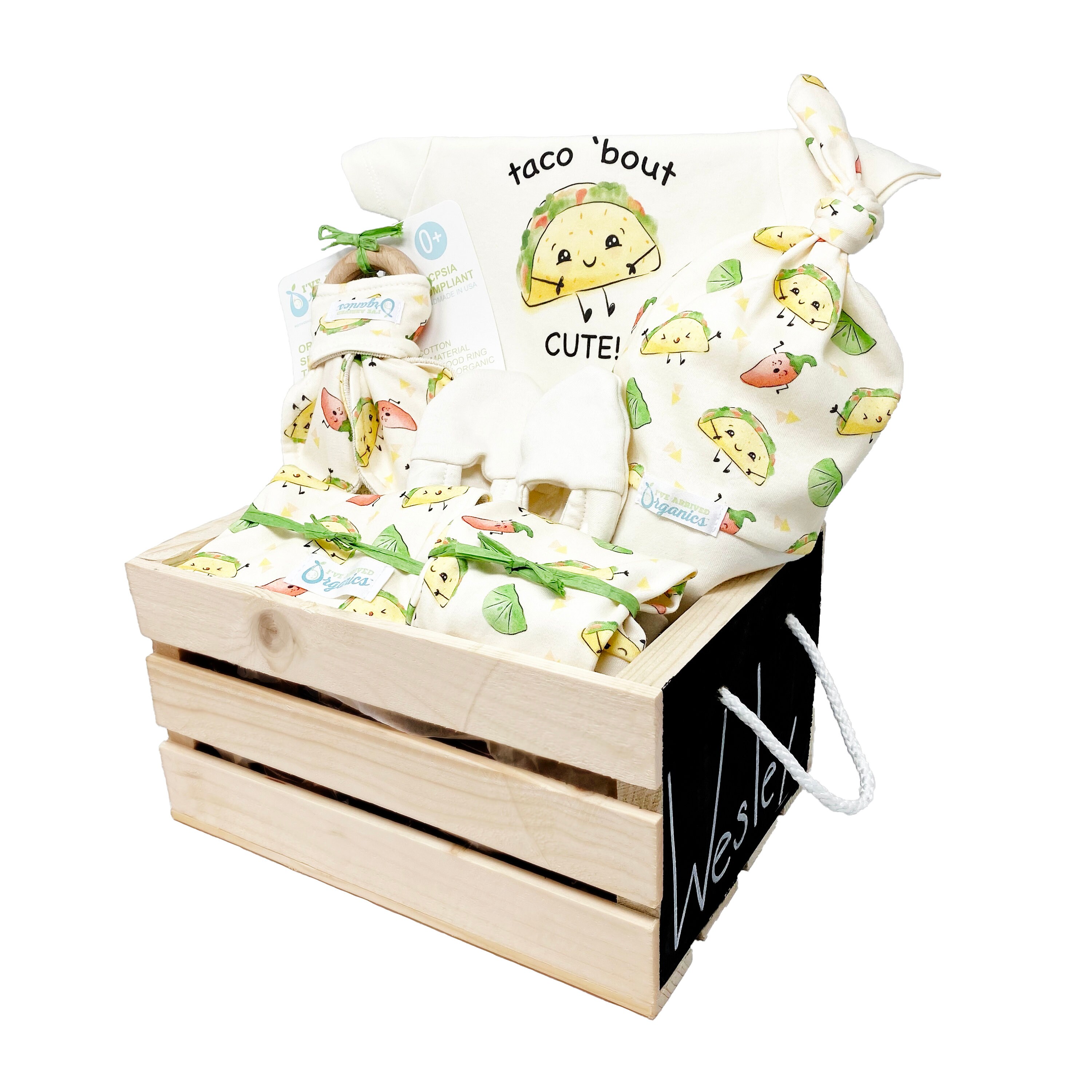 Gender Neutral Baby Gift Basket Organic Baby Clothes Tacos - Etsy