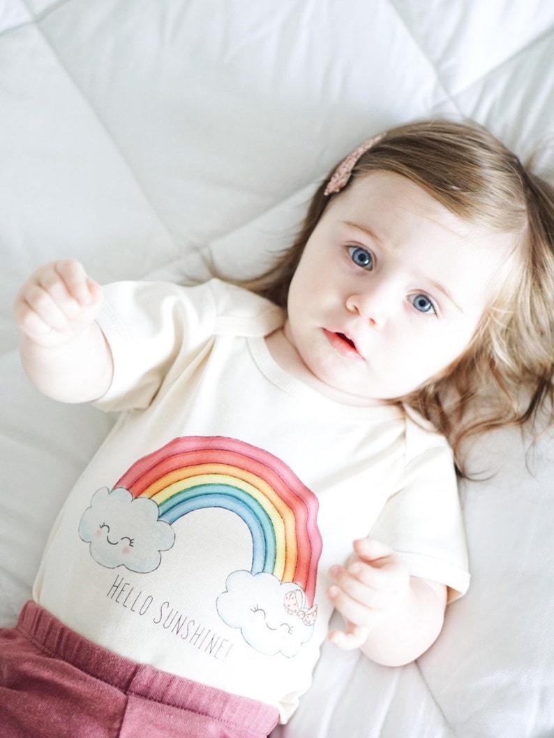 Rainbow Baby Girl Clothes Organic Cotton Bodysuit White Etsy