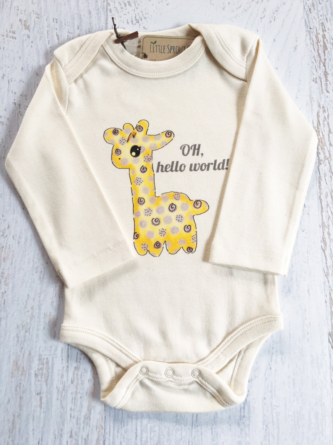 OH Hello World Baby Giraffe Gender Neutral Baby Clothes | Etsy