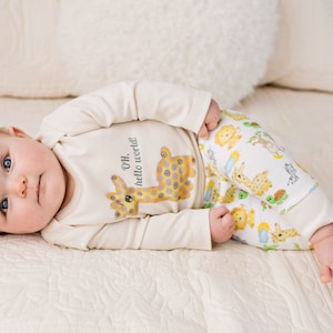 Bio-Baby-Outfit: Giraffensafari-Body & Leggings