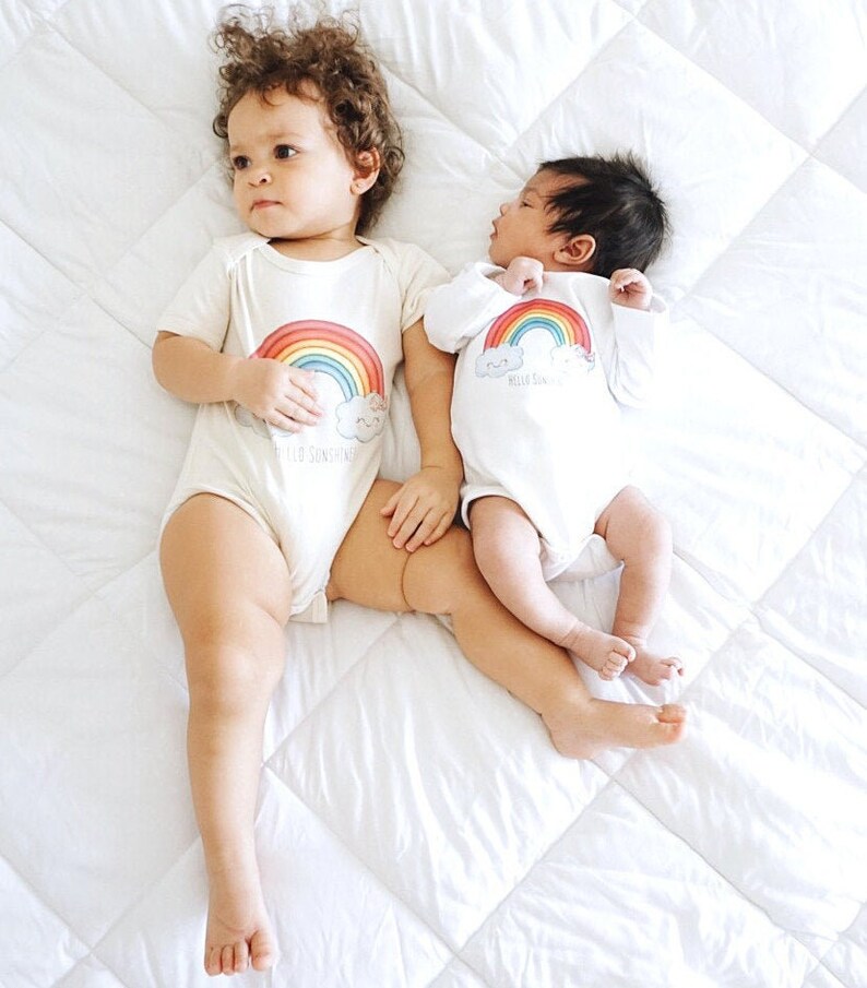 Rainbow Baby Girl Clothes Organic Cotton Bodysuit White Etsy