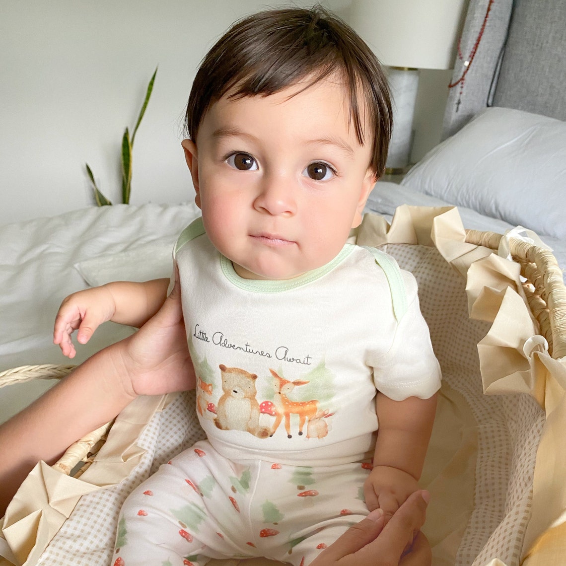 Organic Baby Clothes Woodland Animals Bodysuit Personalized Etsy