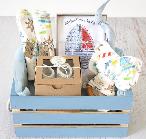 nautical baby gift baskets