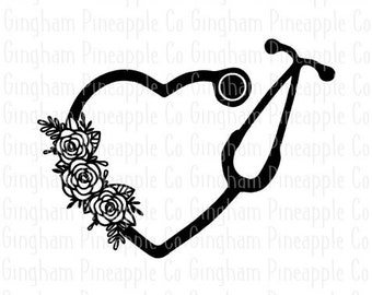 Download Stethoscope svg heart shape outline laptop cup decal SVG ...
