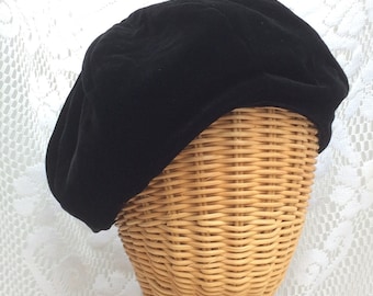 Boina de terciopelo y seda de rayón: sombrero ajustable hecho a mano