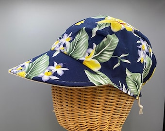 Floral Print Baseball Cap: Reversible Cotton Sun Hat