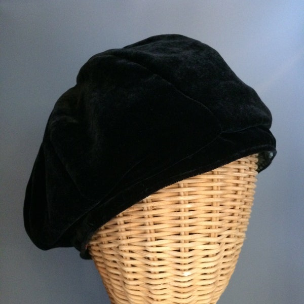 Black Velvet Beret Etsy
