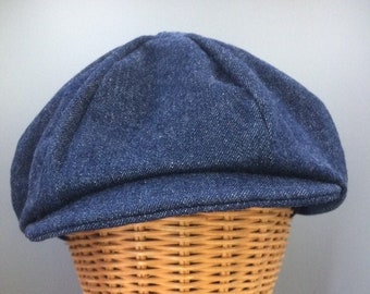 Denim newsboy cap
