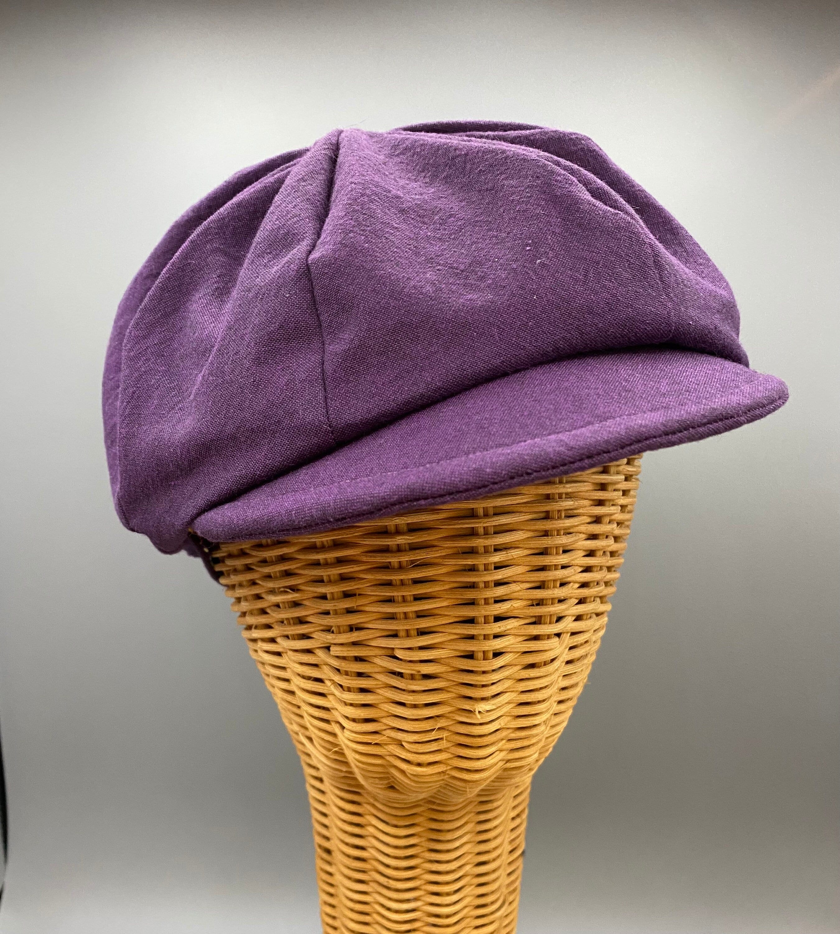 Black \'n\' Purple Tones Slouchy with a Brim OSFM premade newsboy slouch hat boho Purple Newsboy Hat - Etsy main image 4