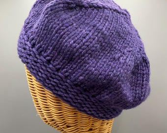 Hand Knit Chunky Merino Wool Beret