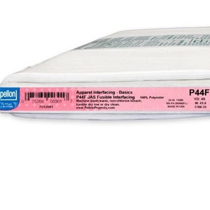 Pellon lightweight fusible interfacing P44F, quilting interfacing 20 wide, iron-on white washable stabilizer by the yard, half yard image 2