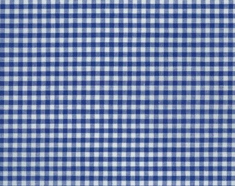 Royal Blue Gingham fabric by the yard, 1/8" dark blue and white checked fabric, Robert Kaufman Fabric, 100% cotton fabric