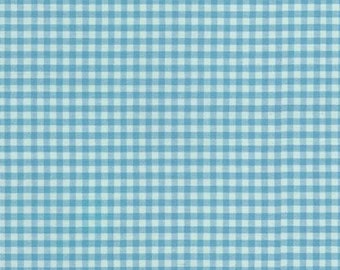 Light Blue POND Gingham fabric by the yard, 1/8" Pond Blue and White checked fabric, Robert Kaufman Fabric, 100% cotton fabric