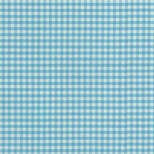 Light Blue POND Gingham fabric by the yard, 1/8" Pond Blue and White checked fabric, Robert Kaufman Fabric, 100% cotton fabric