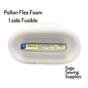Pellon Flex Foam 1 sided fusible interfacing FF78F1, 20" wide stabilizer, iron-on white washable sold by the yard, half, quarter