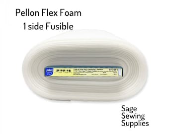 Pellon Flex Foam 1 sided fusible interfacing FF78F1, 20" wide stabilizer, iron-on white washable sold by the yard, half, quarter