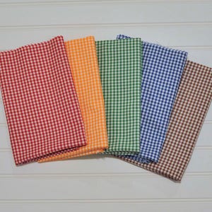 Half Yard bundle of TWO Gingham Fabrics, 1/8&quot; checked fabric, Robert Kaufman Fabric, 100% cotton fabric checkered