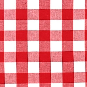 1&quot; Red buffalo check fabric by the yard, 1 inch red and white checked plaid Robert Kaufman Carolina Gingham Fabric, 100% cotton fabric