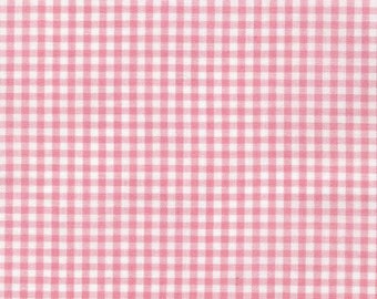 Pink Gingham fabric by the yard, 1/8" pink and white checked fabric, Robert Kaufman Fabric, 100% cotton fabric