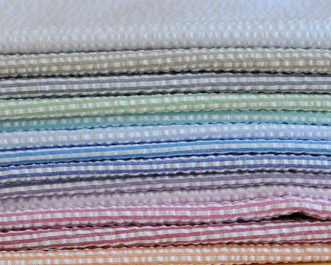 Half Yard Bundle of TWO Robert Kaufman Seersucker Fabric Half Etsy