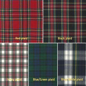 Navy Blue/Green Tartan Plaid Fabric