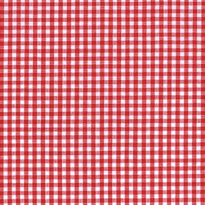 Red Gingham fabric by the yard, 1/8 red and white checked fabric, Robert Kaufman Carolina Gingham Fabric, 100% cotton fabric image 1