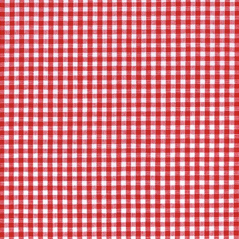 Red Gingham Fabric by the Yard 1/8 Red and White Etsy