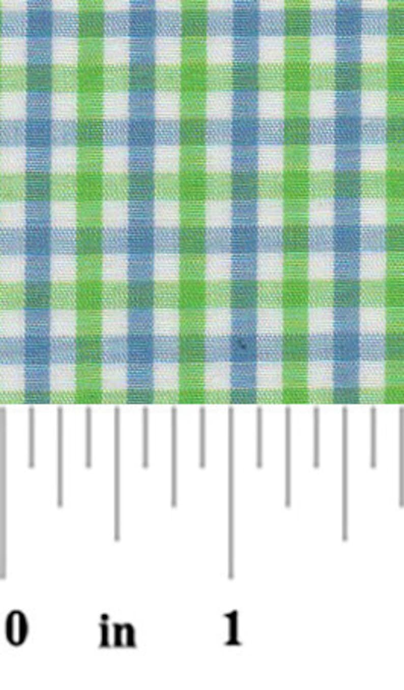 Green and Blue Tricheck Fabric by the Yard 1/8 Checked Etsy