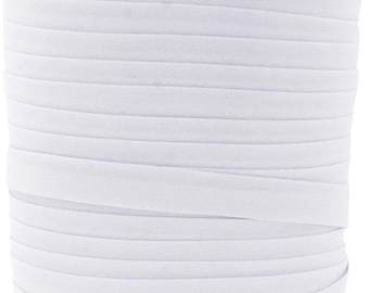 WHITE 1/2" double fold bias tape, half inch wide bias tape white, trim By The Yard