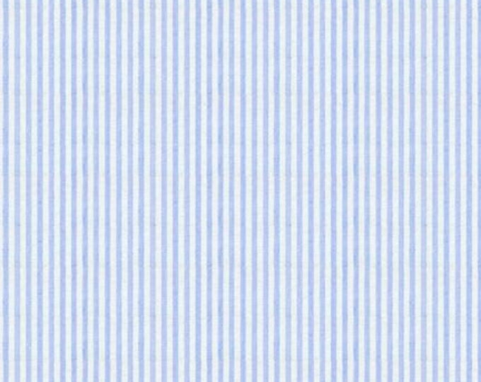 Blue Seersucker Fabric, Robert Kaufman Fabric, Classic Light Blue and