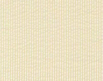 Yellow Seersucker Fabric Finders, Fabric by the half yard or quarter yard, yellow and white 100% cotton seersucker