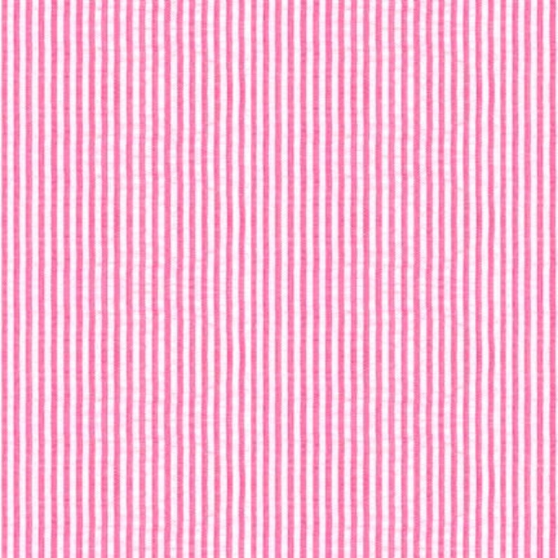 cotton blend half yard Robert Kaufman Fabric by the yard bright pink and white seersucker Hot Pink Seersucker Fabric