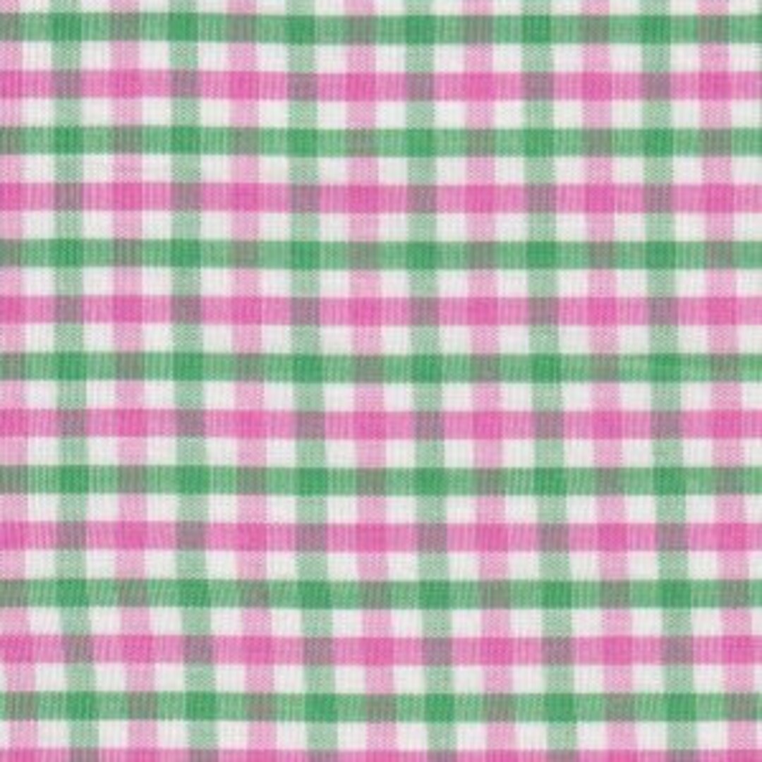 Green and Pink Check Fabric by the Yard, 1/8