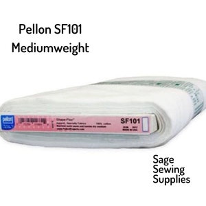 Pellon Shape Flex 101, midweight fusible interfacing sf101, mid-weight stabilizer 20" wide, iron-on white washable by the yard, half quarter