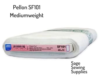 Pellon Shape Flex 101, midweight fusible interfacing sf101, mid-weight stabilizer 20" wide, iron-on white washable by the yard, half quarter