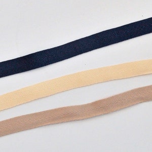 1/2 inch twill tape, 1/2&quot; wide herringbone tape, half inch wide poly trim by the yard Ivory Tan