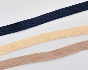 1/2 inch twill tape, 1/2" wide herringbone tape, half inch wide poly trim by the yard Ivory Tan