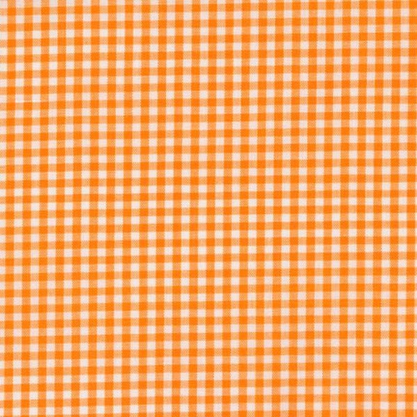 Orange Gingham fabric by the half yard, 1/8" Orange and White checked fabric, Robert Kaufman Fabric, 100% cotton fabric