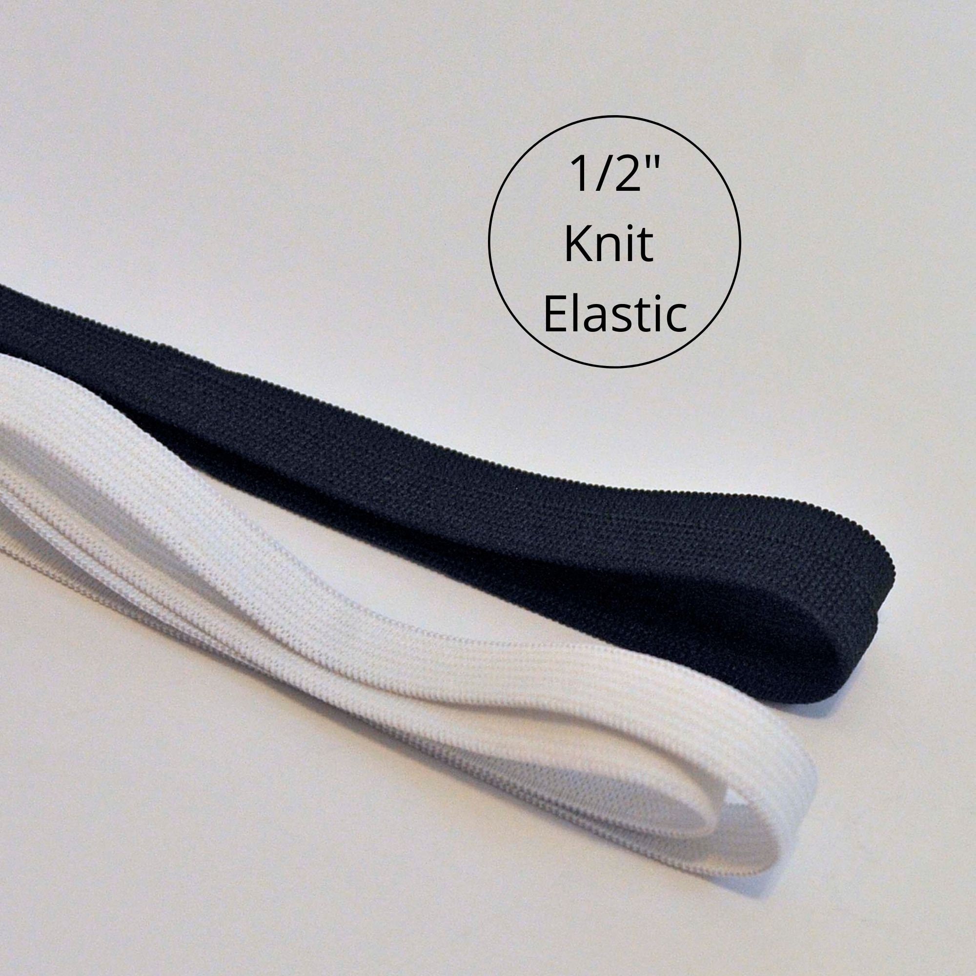 1 2 KNIT Elastic White Or Black Knit Elastic Sold By The Yard Half 1-2-knit-elastic-white-or-black-knit-elastic-sold-by-the-yard-half