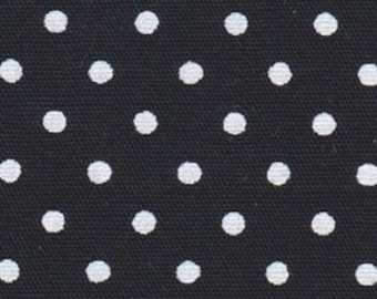 Black dot fabric by the yard, 100% cotton 1/8" white dots printed on black fabric, Fabric Finders 2178