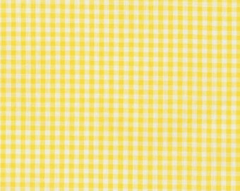 Yellow Gingham fabric by the yard, 1/8" yellow and white checked fabric, Robert Kaufman Fabric, 100% cotton fabric