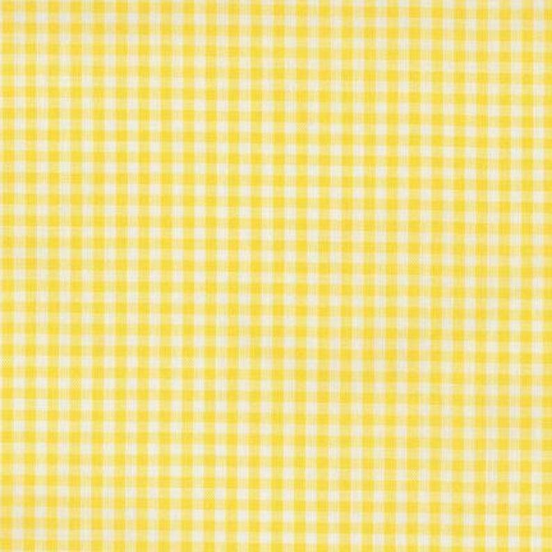 Yellow Gingham Fabric by the Yard 1/8 Yellow and White Etsy