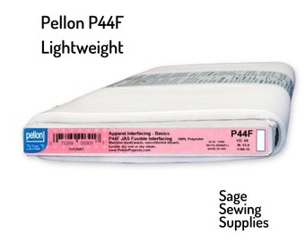 Pellon lightweight fusible interfacing P44F, quilting interfacing 20" wide, iron-on white washable stabilizer by the yard, half yard