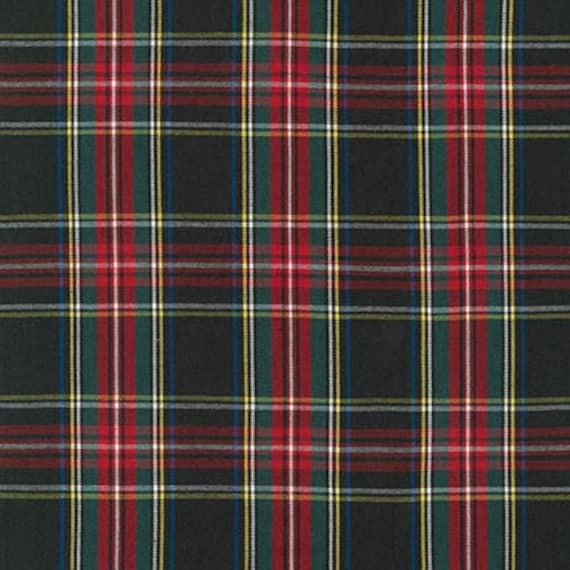 Black and Red Plaid Fabric by the Yard/ Half Yard, Robert