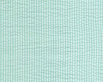 Palm Seersucker Fabric, Robert Kaufman Fabric, Palm/mint and white cotton blend seersucker by the half yard or quarter yard