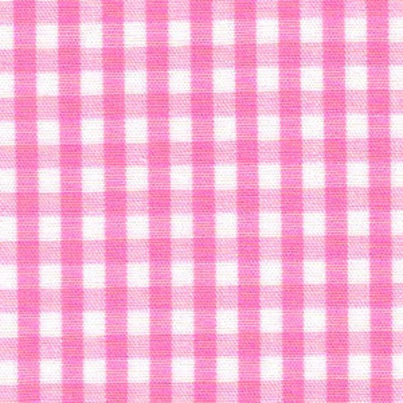 Hot Pink Gingham Fabric by the Yard, 1/8 Checked Bright Pink