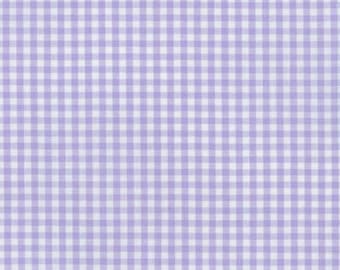 Lavender Gingham Fabric by the half yard or quarter yard, 1/8" purple and white checked fabric, Robert Kaufman Fabric, 100% cotton fabric